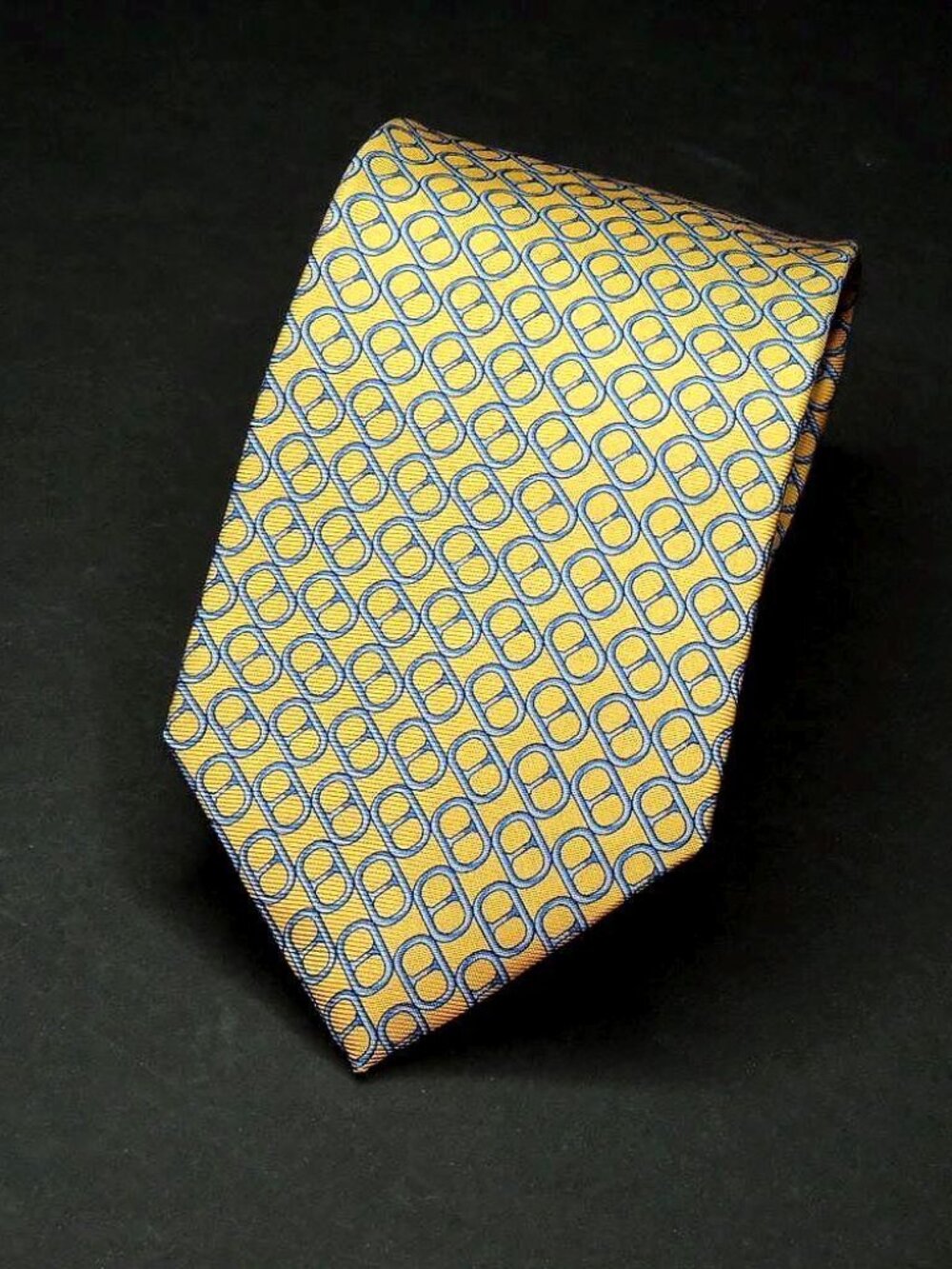BROOKS BROTHERS Blue Links Pure Silk Men's Tie 59x3.75" Excellent